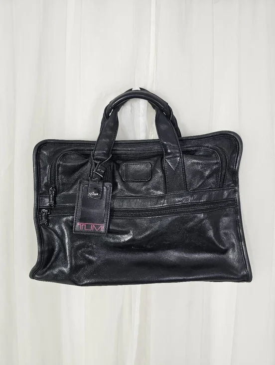 Tumi Alpha 907D3 Slim Portfolio Briefcase Vintage Sleek Black Napa Leather