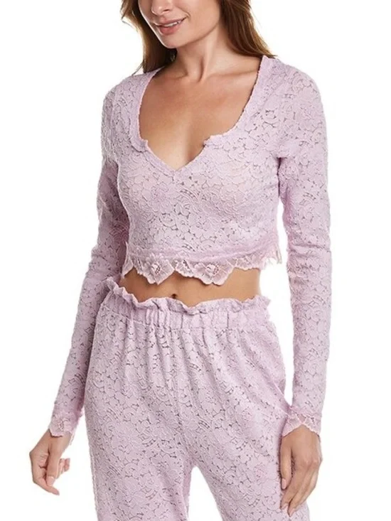 Free People Cloud Ride Lounge Top in Lavender