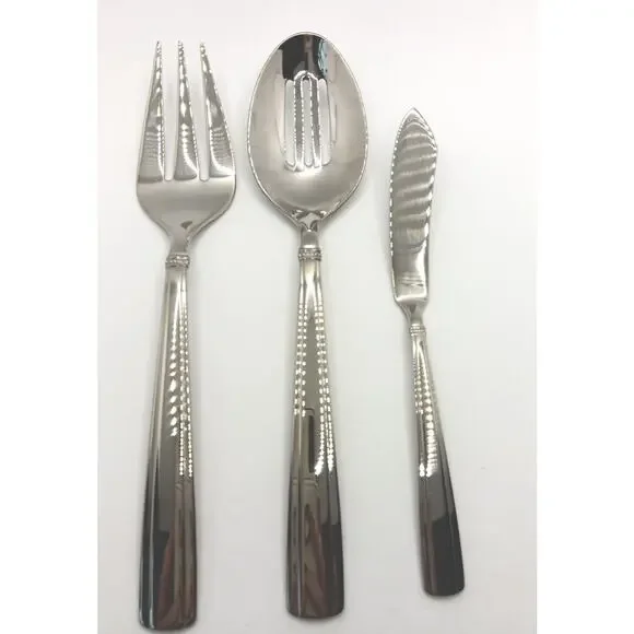 Reed & Barton Andover Pearl 3 Piece Server Hostess Set 18/10 Stainless Flatware