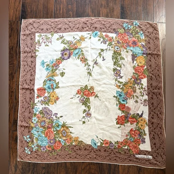 CHRISTIAN DIOR Vintage Solk Scarf