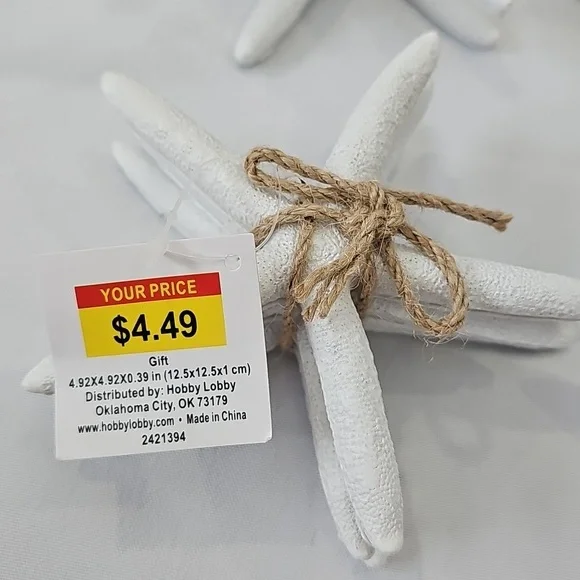 Hobby Lobby White Starfish and Shell Set Beach Coastal Nutical Decor