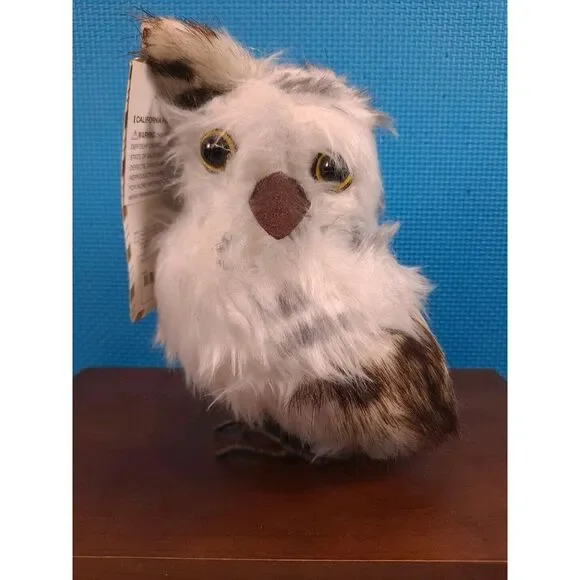 New Northpole Trading Snow Owl Hoot Gray‎ White Table Top Decoration Ornament