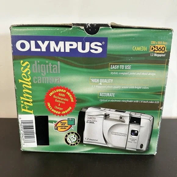 EUC Olympus Digital Camera Filmless D-360L 1.3 Megapixel Silver Tested