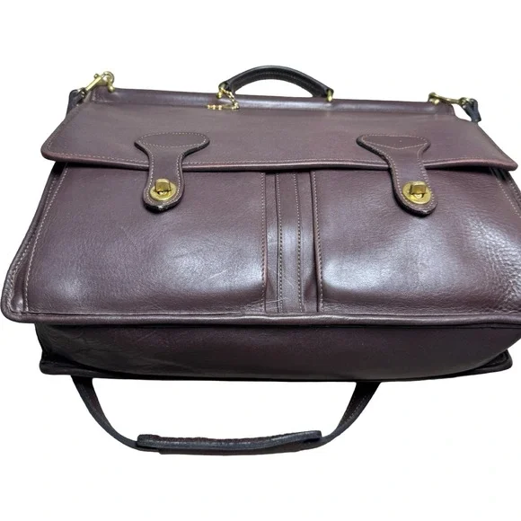 Jack Georges Vintage Brown Leather Executive Briefcase Messenger Satchel USA