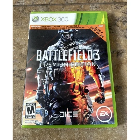 Battlefield 3: Premium Edition (Xbox 360 360, 2012) No Manuel