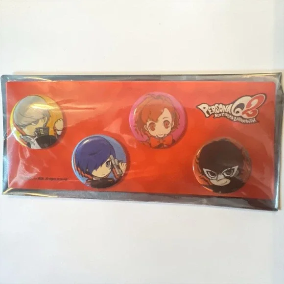 Persona Q2 New Cinema Labyrinth Showtime 4 Can Badge Button Set Pin Pins 3DS