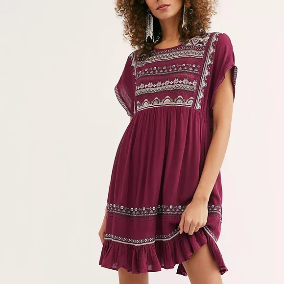 Free people Sunrise Wanderer Mini Dress size‎ m