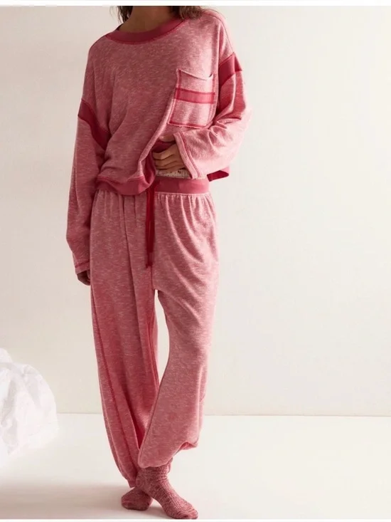 Free People We the Free Everything I want Set in Luxe Red Combo Size M