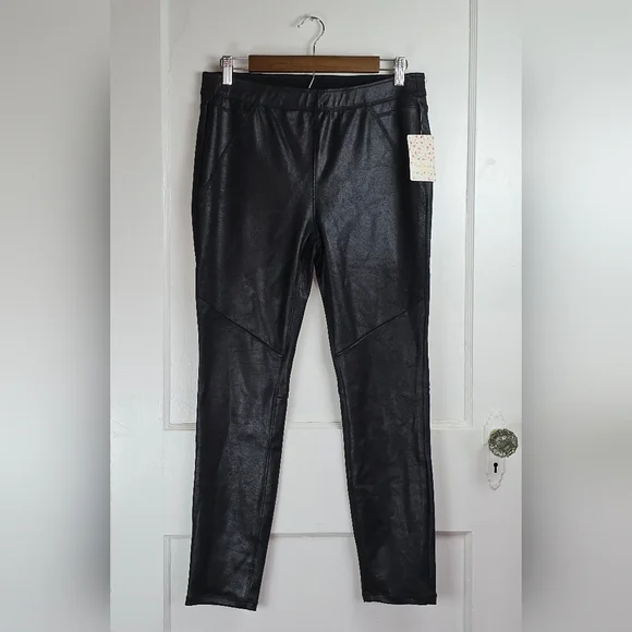 NWT Free People Vegan Faux Leather Leggings Size 10