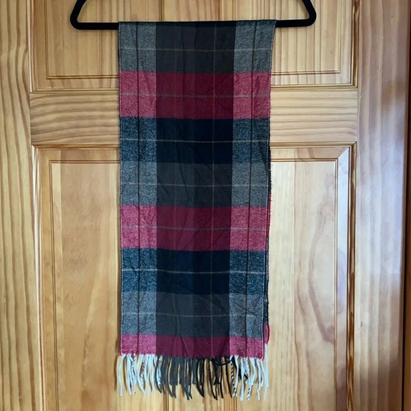 Vintage Christian Dior 100% Cashmere Plaid Scarf