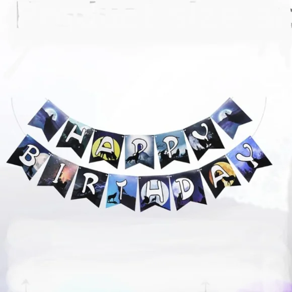 Happy Birthday Wolf Party Banner