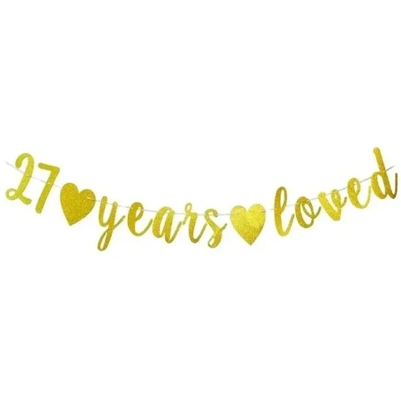 27 Years Loved Anniversary / Birthday Party Banner