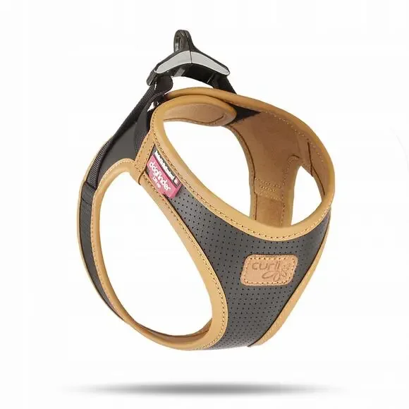 NEW! Curli‎ Vegan Apple Leather Clasp Dog Harness BLACK 3X-SMALL