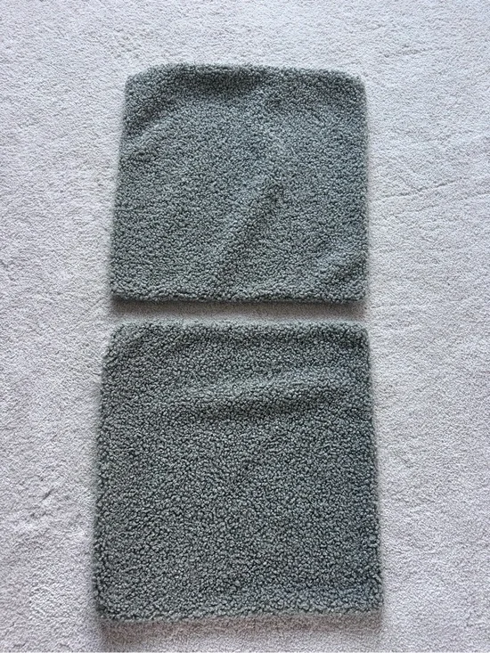 Set of 2 - Pottery Barn Grey Cozy Teddy Faux Fur Pillow Covers