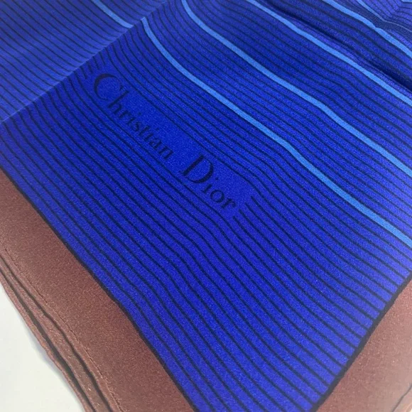 Dior Blue and Brown Striped Scarf