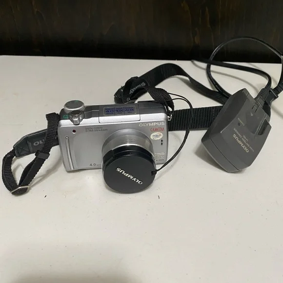 Olympus Silver Digital Camera with Charger