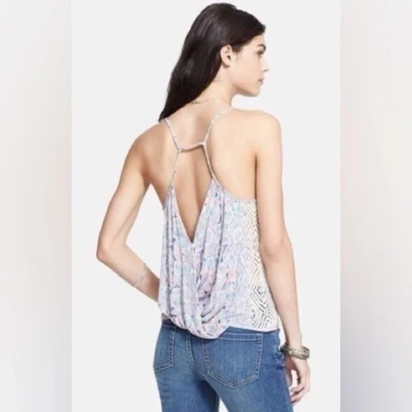 Free People Miles Away Tank Crocheted Inset Size XS