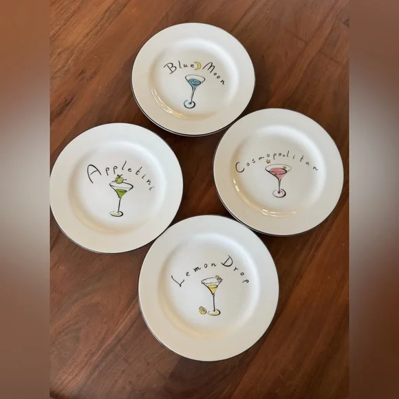 Pottery Barn Martini Plates set of four
