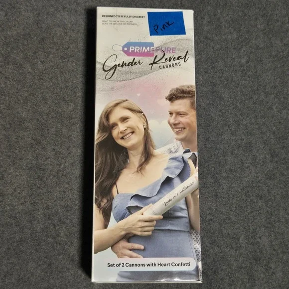 NWB‎ Sealed PrimePure Gender Reveal Cannons Set of 2 Pink/Girl Heart Confetti