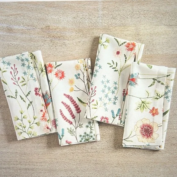 Pottery Barn Spring Garden Cotton Napkins Set of 4 20