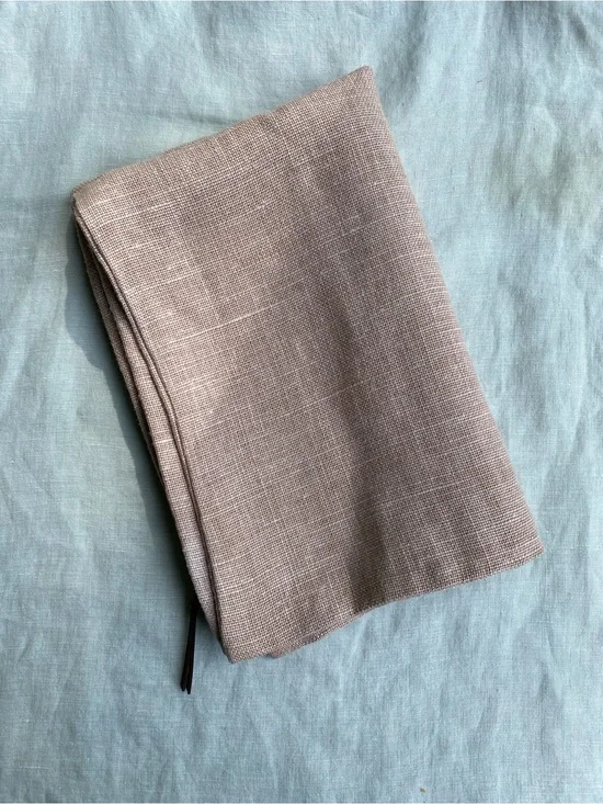 Pottery Barn Masters of Linen tan pink Belgian linen lumbar pillow cover