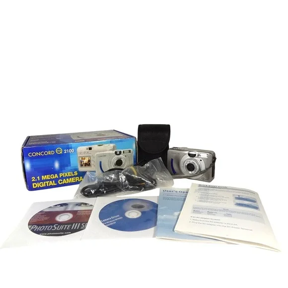 Concord Eye 2100 Digital Camera Silver 2.1MP‎ Sony CCD Vintage Y2K Bundle Boxed
