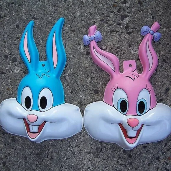 TINY TOONS MASK SET BUSTER BUNNY & BABS BUNNY COLLECTIBLE OR HALLOWEEN MASKS