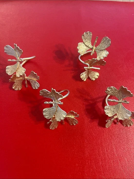 Gold Garden Napkin Ring - Set of 4