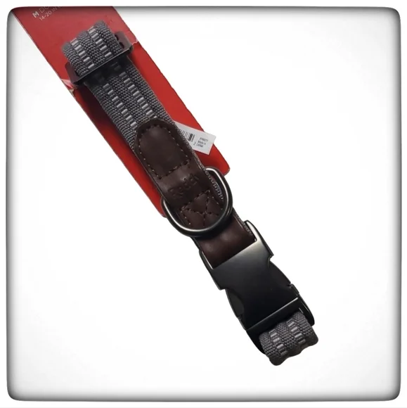 Reddy Grey Durable Dog Collar-Medium