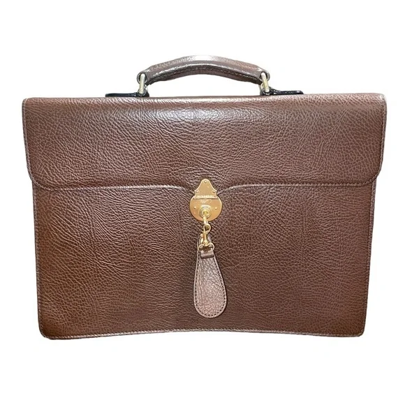 Authentic Burberry mens soft/structured briefcase business bag w/lock & key B3