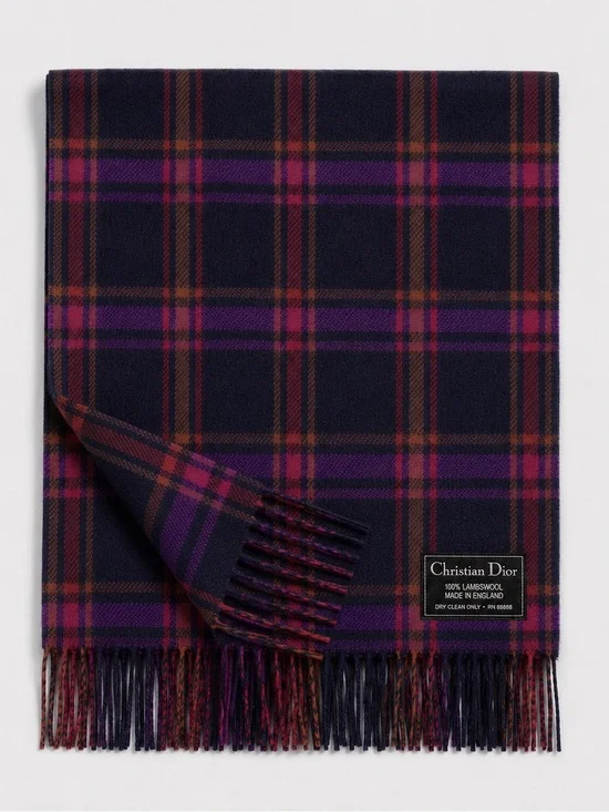 Dior lambswool plaid scarf