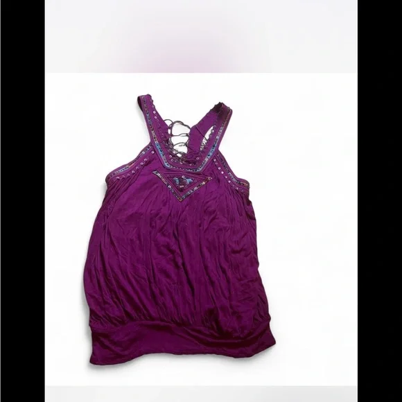 Free People Purple Embellished blouse‎ festival boho
