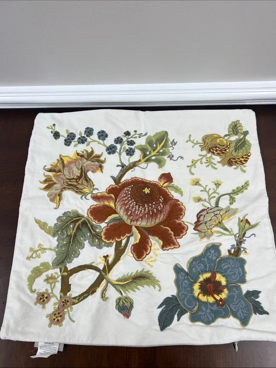 Pottery Barn Embroidered Pillow Cover