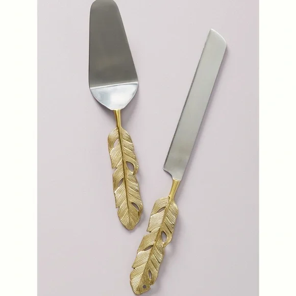 Anthropologie Isabella Brass finished serving set.NIB