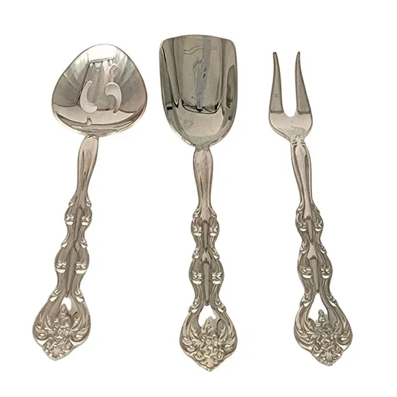 International‎ Silver CompanyServing Set Pierced Spoon Fork Server Interlude Box