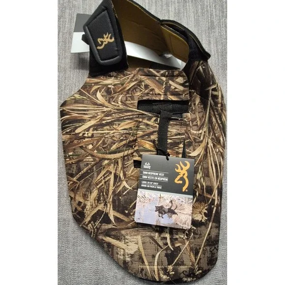 NWT Browning Neoprene Camo Max-5 Dog hunting Vest LG Chest Protector adjustable