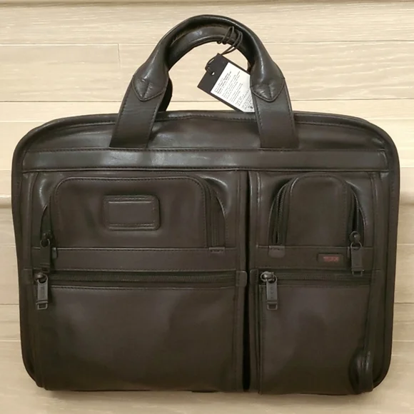 Tumi T-Pass Medium Screen Laptop Slim Leather Briefcase