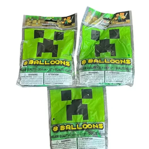 24 12” Minecraft Creeper Balloons
