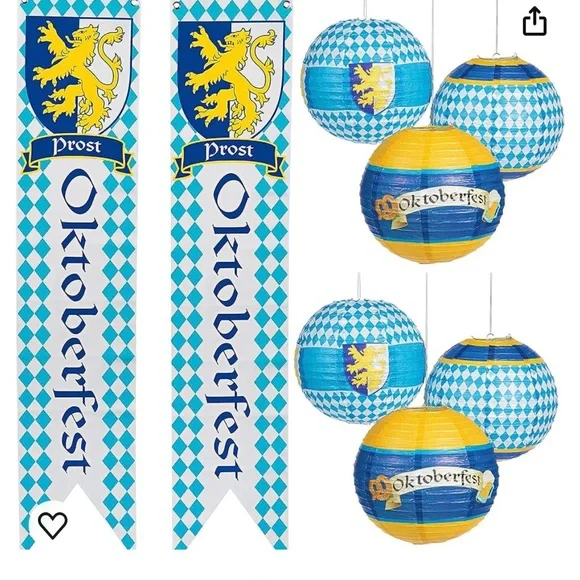 Decorations 4 Packages Octoberfest Decorations. Lanterns & Banners