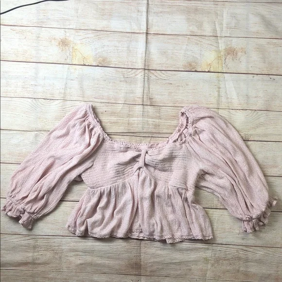 Free People Brittnee Print‎ Smocked Peplum Top