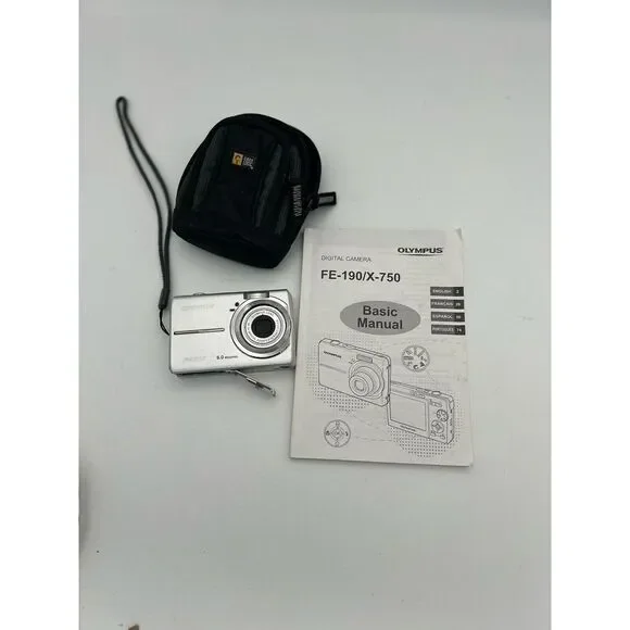 Olympus‎ Digital Camera FE-190/ X-750 & Accessories Manual Untested For Parts