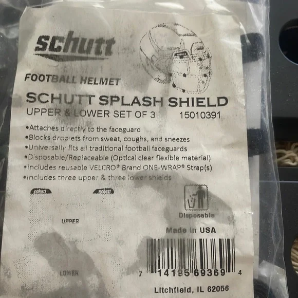 Schutt Upper and Lower Helmet Splash Shield