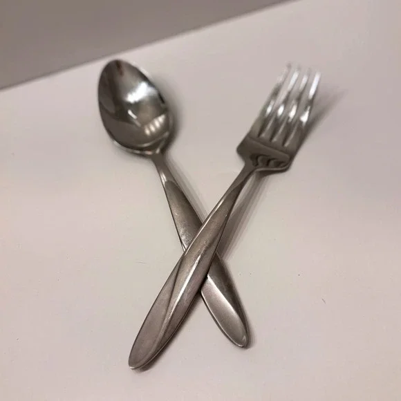 Onida Serving Spoon and Serving Fork Set‎ Stainless Steel vintage