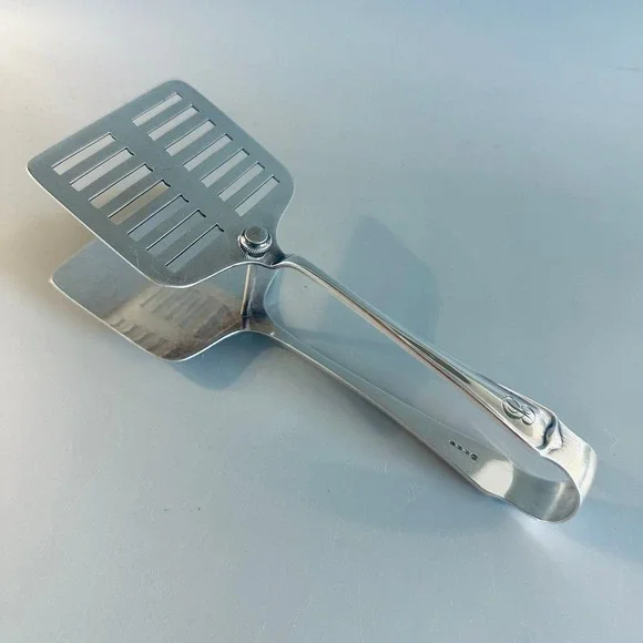 Vintage Silverplate Asparagus Tongs Sandwich Server Pierced Monogrammed HA EA FA