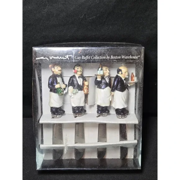Boston Warehouse Guy Buffet Collection Set Four Stainless Steel Cheese Spreaders