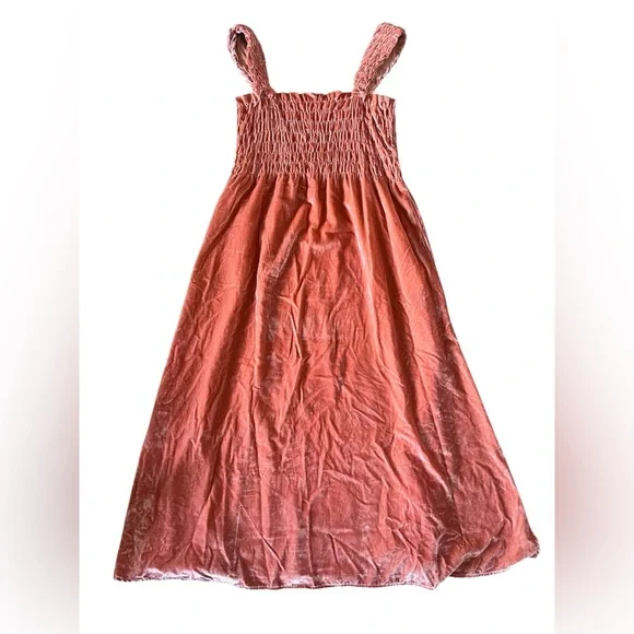 Free People Camille Pink Velvet Midi Dress | XSmall