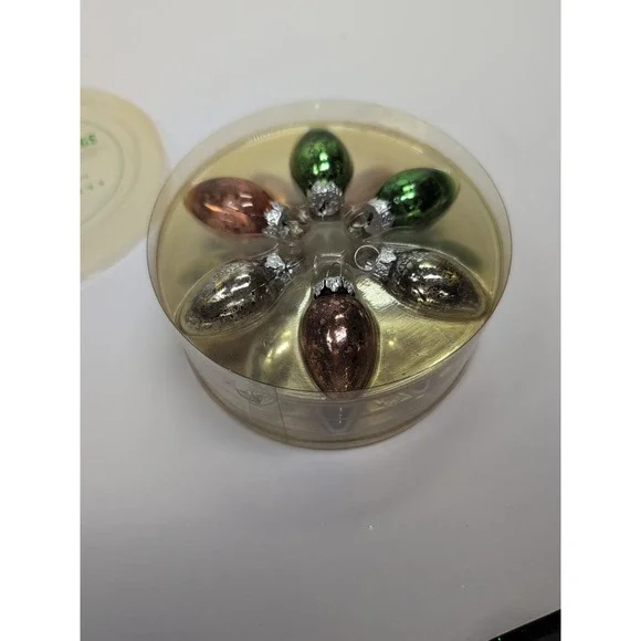 Pottery Barn Set of 18 Pastel Mercury Blown GLASS Ornaments‎ New Vintage