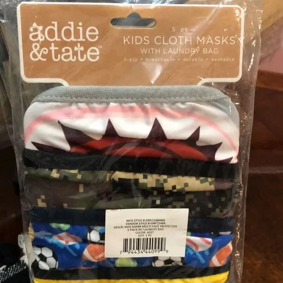 Addie & Tate Children’s Face Masks