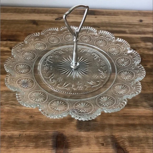 Elegant Glass Serving Tray with Handle