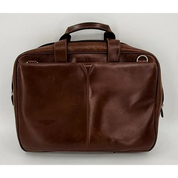 Johnston And Murphy Soft Leather Briefcase Bag & Document Holder No Strap *READ*